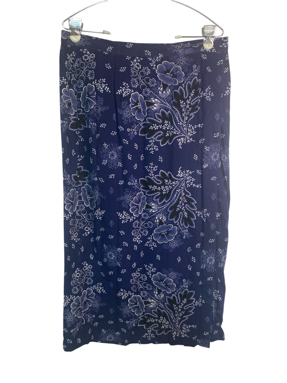 Coldwater Creek Navy Floral Midi Skirt Women’s Size 14